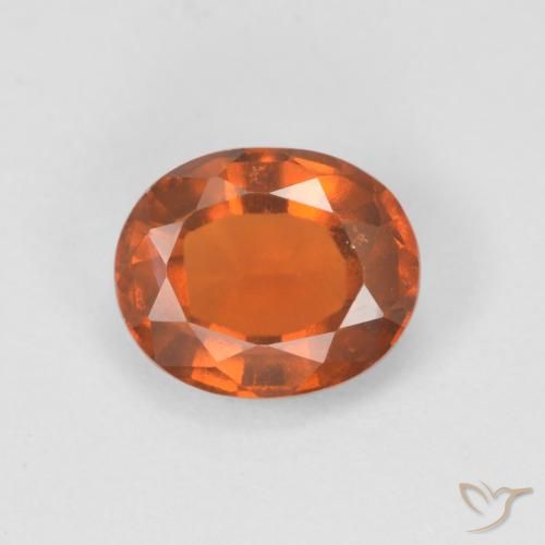 1.43ct Natural Reddish Orange Hessonite Garnet, Oval, VVS-VS