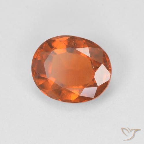 1.43 ct Orange Hessonite Garnet Stone, Natural Hessonite Garnet in Oval Facet Shape for Sale