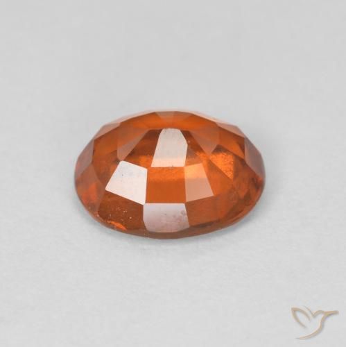 Hessonite Garnet Gemstone in 7.5 x 6.2 mm Size for Sale, Hessonite Garnet Stone in Reddish Orange Color