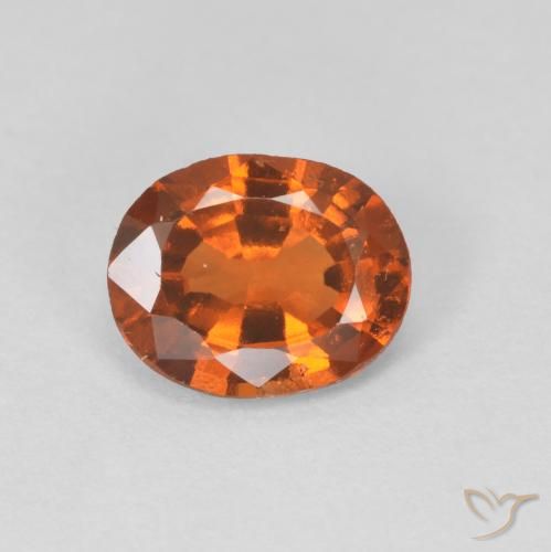 1.08ct Natural Medium Dark-Orange Hessonite Garnet, Oval, VVS-VS