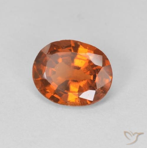 1.08 ct Orange Hessonite Garnet Stone, Natural Hessonite Garnet in Oval Facet Shape for Sale