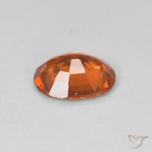 Hessonite Garnet Gemstone in 7.4 x 6 mm Size for Sale, Hessonite Garnet Stone in Medium Dark-Orange Color