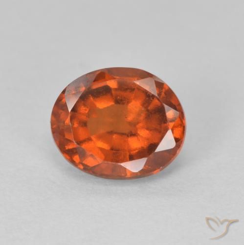1.60ct Natural Fire Orange Hessonite Garnet, Oval, VVS-VS