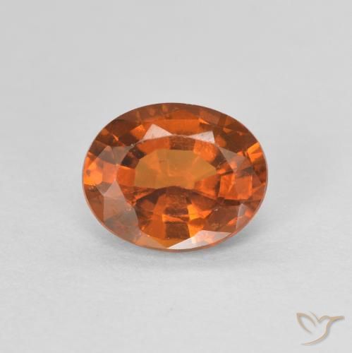 1.10ct Natural Deep Orange Hessonite Garnet, Oval, VVS-VS