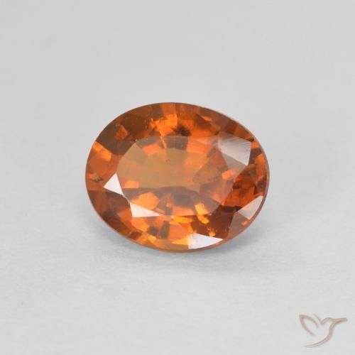 1.10 ct Orange Hessonite Garnet Stone, Natural Hessonite Garnet in Oval Facet Shape for Sale