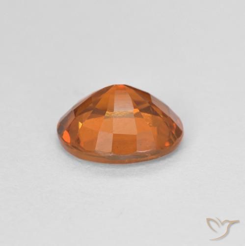 Hessonite Garnet Gemstone in 7 x 5.7 mm Size for Sale, Hessonite Garnet Stone in Deep Orange Color