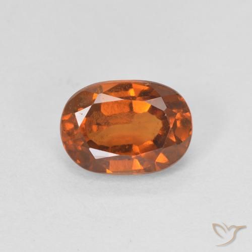 1.10ct Natural Deep Orange Hessonite Garnet, Oval, VVS-VS