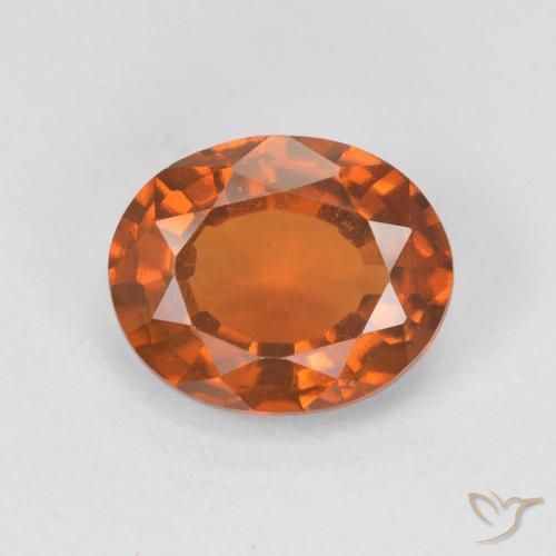 1.67ct Natural Medium Dark-Orange Hessonite Garnet, Oval, VVS-VS