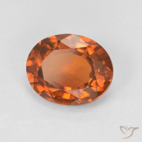 1.67 ct Orange Hessonite Garnet Stone, Natural Hessonite Garnet in Oval Facet Shape for Sale