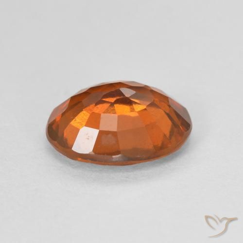Hessonite Garnet Gemstone in 8.2 x 6.7 mm Size for Sale, Hessonite Garnet Stone in Medium Dark-Orange Color