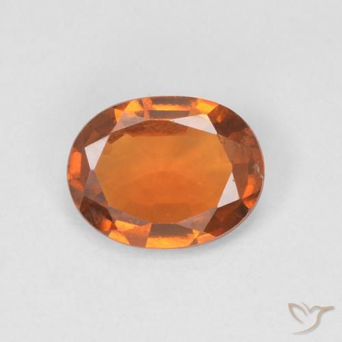 Grenat Hessonite Orange foncé Ovale 1,1 ct de Madagascar, Dimension 7,7 x 5,9mm, Pierre gemme naturelle Non traité, pureté vvs-vs, 1 pièce de grenat hessonite oval facet, dureté de Mohs de 6.5 à 7.5 convient aux bijoux de tous les jours, pierre de sagesse, Photo A