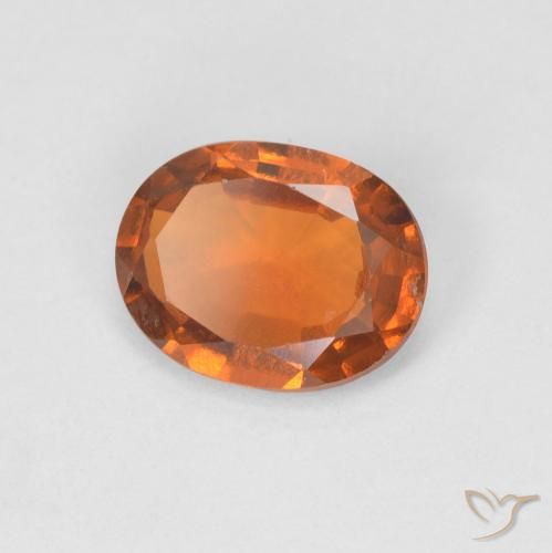 1.10 ct Orange Hessonite Garnet Stone, Natural Hessonite Garnet in Oval Facet Shape for Sale