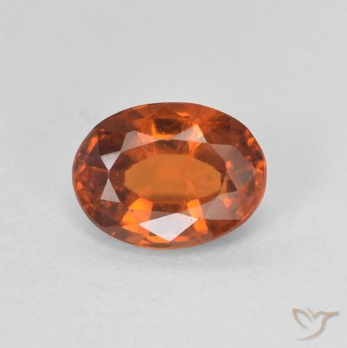 1.22ct Natural Amber Orange Hessonite Garnet, Oval, VVS-VS