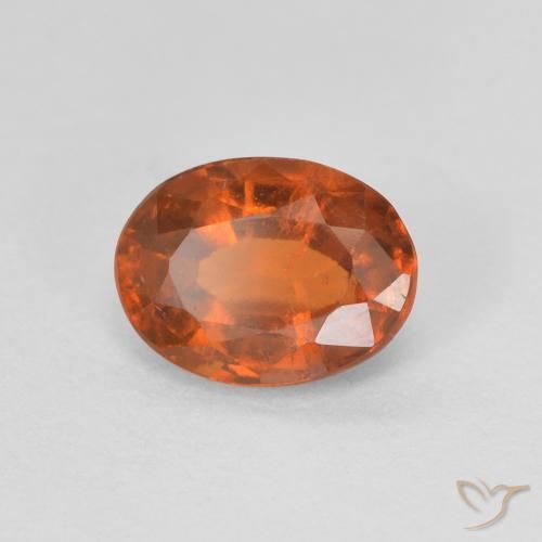 1.22 ct Orange Hessonite Garnet Stone, Natural Hessonite Garnet in Oval Facet Shape for Sale