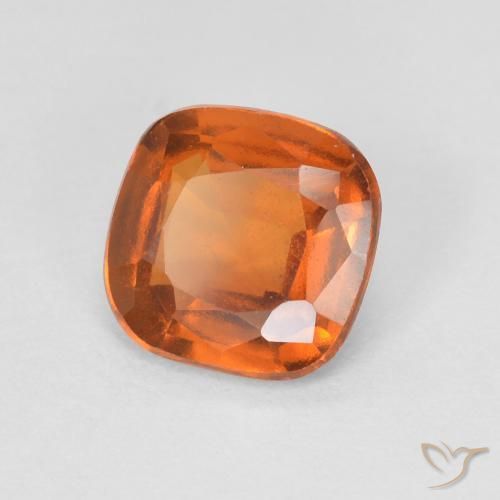 1.57 ct Orange Hessonite Garnet Stone, Natural Hessonite Garnet in Cushion-Cut Shape for Sale