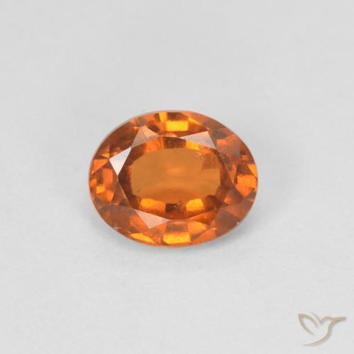 0.92ct Natural Medium Orange Hessonite Garnet, Oval, VVS-VS