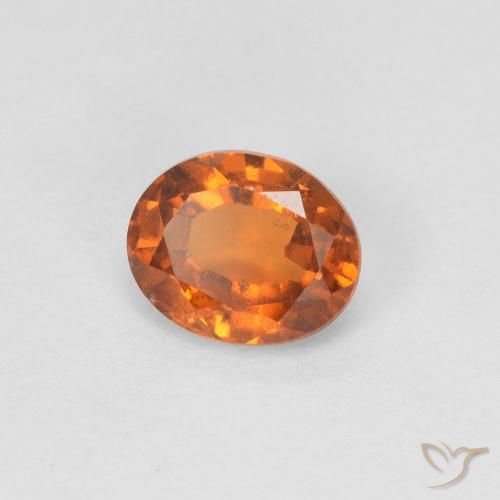 0.92 ct Orange Hessonite Garnet Stone, Natural Hessonite Garnet in Oval Facet Shape for Sale