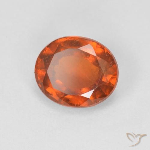 1.48 ct Orange Hessonite Garnet Stone, Natural Hessonite Garnet in Oval Facet Shape for Sale