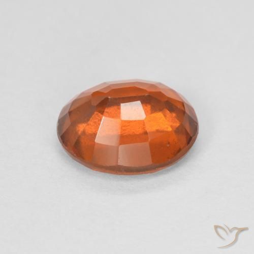 Hessonite Garnet Gemstone in 7.4 x 6.2 mm Size for Sale, Hessonite Garnet Stone in Reddish Orange Color