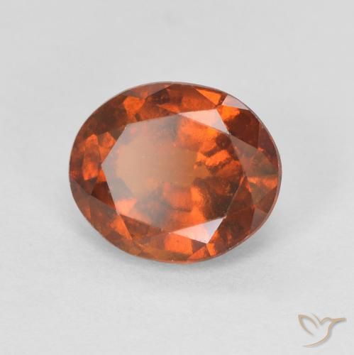 1.91 ct Orange Hessonite Garnet Stone, Natural Hessonite Garnet in Oval Facet Shape for Sale