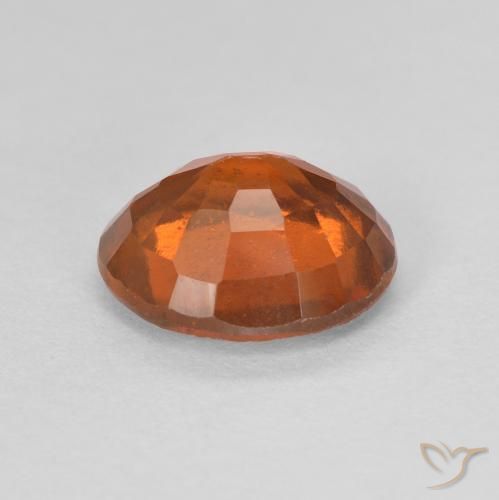 Hessonite Garnet Gemstone in 8.1 x 6.8 mm Size for Sale, Hessonite Garnet Stone in Fire Orange Color
