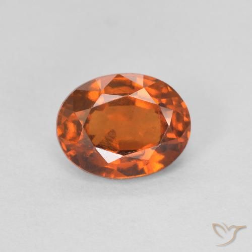 1.22ct Natural Medium Dark-Orange Hessonite Garnet, Oval, VVS-VS