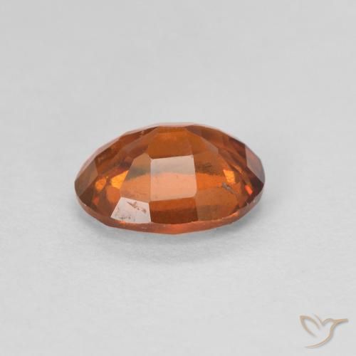 Hessonite Garnet Gemstone in 7.1 x 5.6 mm Size for Sale, Hessonite Garnet Stone in Medium Dark-Orange Color