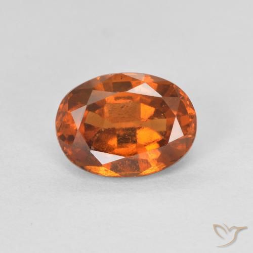 1.27ct Natural Medium Dark-Orange Hessonite Garnet, Oval, VVS-VS