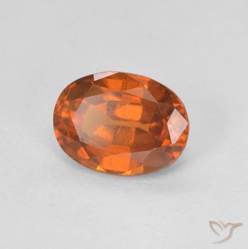 1.27 ct Orange Hessonite Garnet Stone, Natural Hessonite Garnet in Oval Facet Shape for Sale