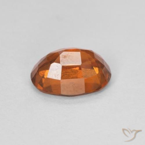 Hessonite Garnet Gemstone in 7.5 x 5.6 mm Size for Sale, Hessonite Garnet Stone in Medium Dark-Orange Color