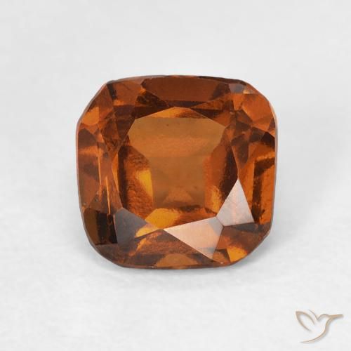 1.31ct Natural Amber Orange Hessonite Garnet, Cushion, VVS-VS
