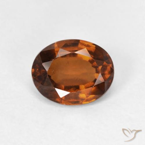 1.40ct Natural Deep Orange Hessonite Garnet, Oval, VVS-VS