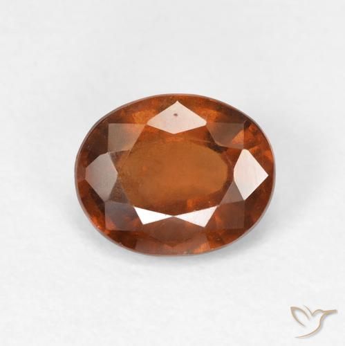 1.51ct Natural Amber Orange Hessonite Garnet, Oval, VVS-VS