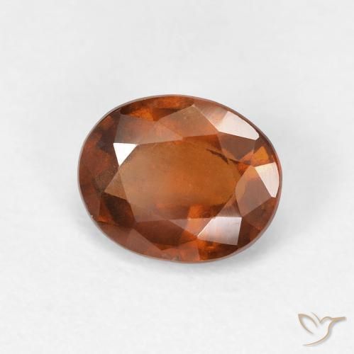 1.51 ct Orange Hessonite Garnet Stone, Natural Hessonite Garnet in Oval Facet Shape for Sale