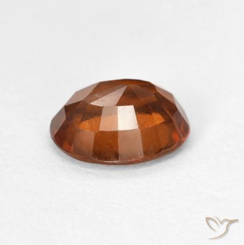 Hessonite Garnet Gemstone in 7.7 x 6.3 mm Size for Sale, Hessonite Garnet Stone in Amber Orange Color
