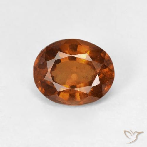 0.98ct Natural Medium Dark-Orange Hessonite Garnet, Oval, VVS-VS