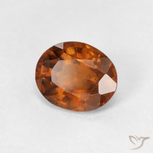 0.98 ct Orange Hessonite Garnet Stone, Natural Hessonite Garnet in Oval Facet Shape for Sale