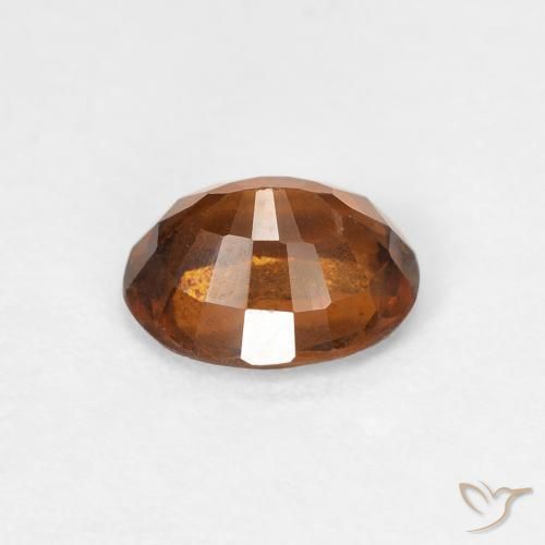 Hessonite Garnet Gemstone in 6.6 x 5.4 mm Size for Sale, Hessonite Garnet Stone in Medium Dark-Orange Color