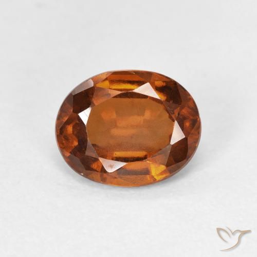 1.60ct Natural Medium Dark-Orange Hessonite Garnet, Oval, VVS-VS