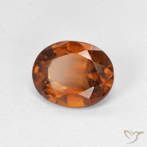 1.60 ct Orange Hessonite Garnet Stone, Natural Hessonite Garnet in Oval Facet Shape for Sale