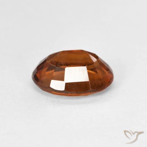 Hessonite Garnet Gemstone in 7.9 x 6.3 mm Size for Sale, Hessonite Garnet Stone in Medium Dark-Orange Color