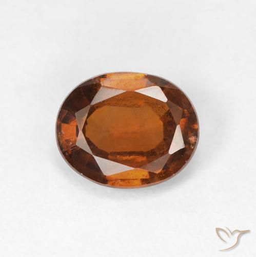1.30ct Natural Amber Orange Hessonite Garnet, Oval, VVS-VS