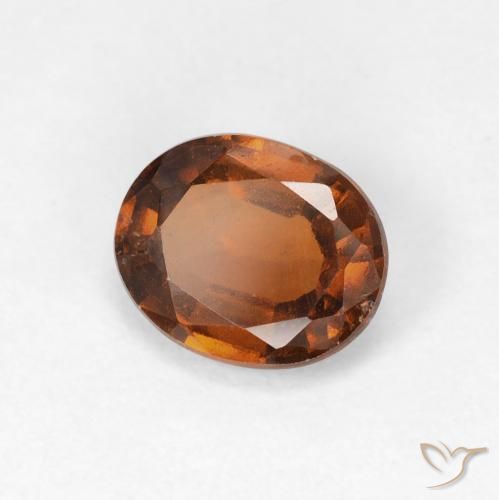 1.30 ct Orange Hessonite Garnet Stone, Natural Hessonite Garnet in Oval Facet Shape for Sale
