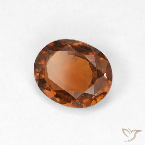 1.14 ct Orange Hessonite Garnet Stone, Natural Hessonite Garnet in Oval Facet Shape for Sale