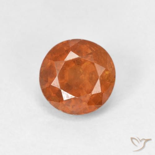1.09ct Natural Medium Orange Hessonite Garnet, Round, VS