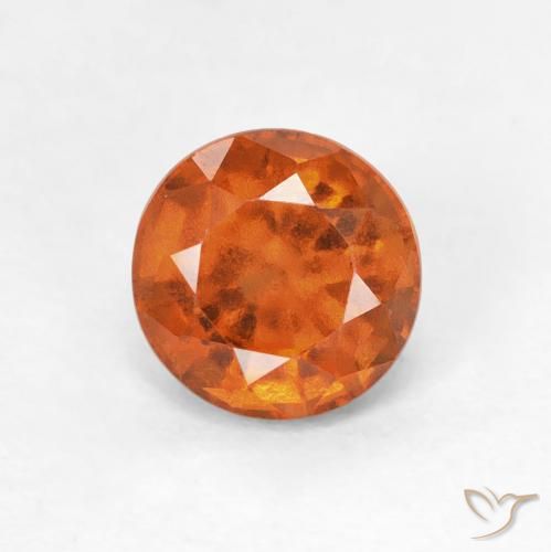 1.01ct Natural Deep Orange Hessonite Garnet, Round, VS