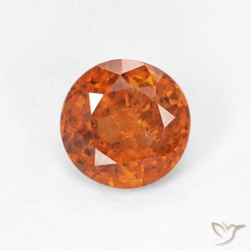 1.07ct Natural Deep Orange Hessonite Garnet, Round, VS