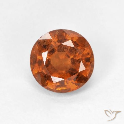 1.06ct Natural Deep Orange Hessonite Garnet, Round, VS