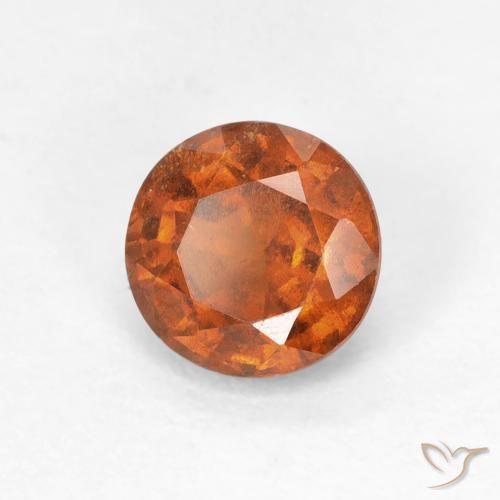 1.06 ct Orange Hessonite Garnet Stone, Natural Hessonite Garnet in Round Facet Shape for Sale