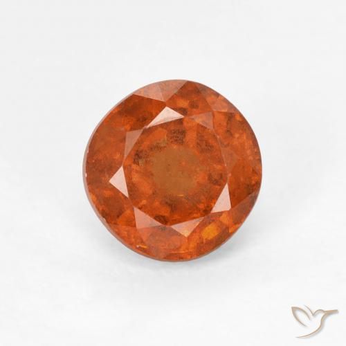 1.04ct Natural Deep Orange Hessonite Garnet, Round, VS